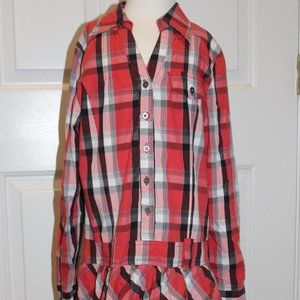 The Children's Place Girls Red/Black Plaid Dress sz. 10